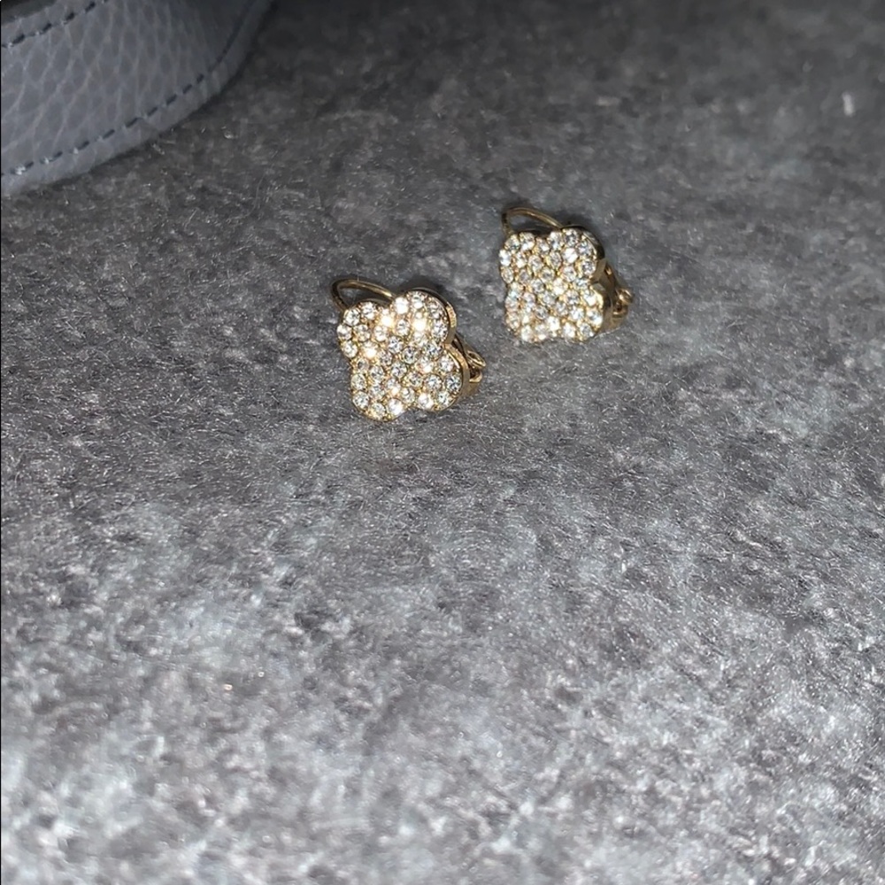 Cute fake diamond and gold earrings